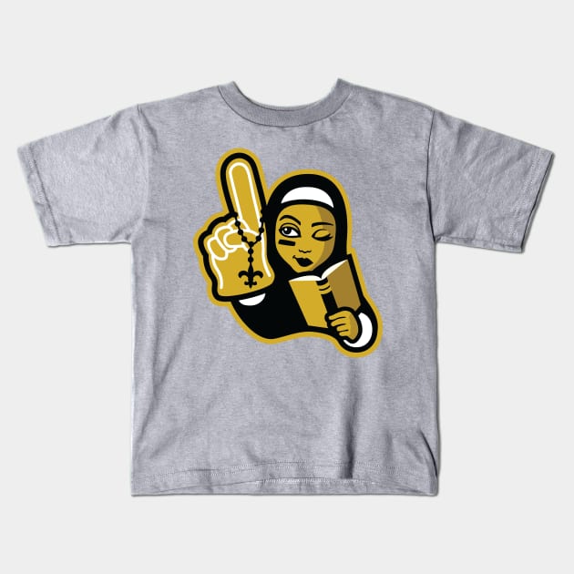 Saints are 2nd to Nun Kids T-Shirt by Carl Cordes